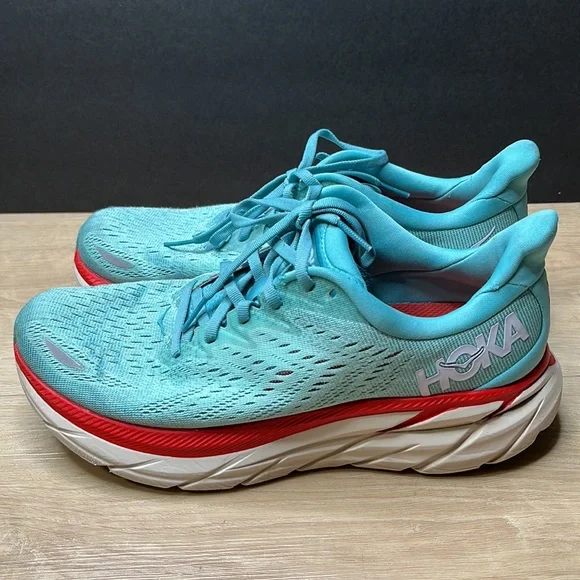 HOKA ONE ONE W CLIFTON 8 - Watercolor / Eggshell / Blue, WOMENS SIZE 8 US - Picture 6 of 11